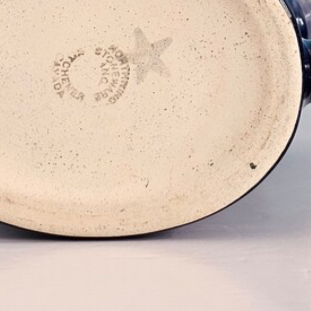 Blue and Cream Ceramic Pitcher - Picture 3 of 3